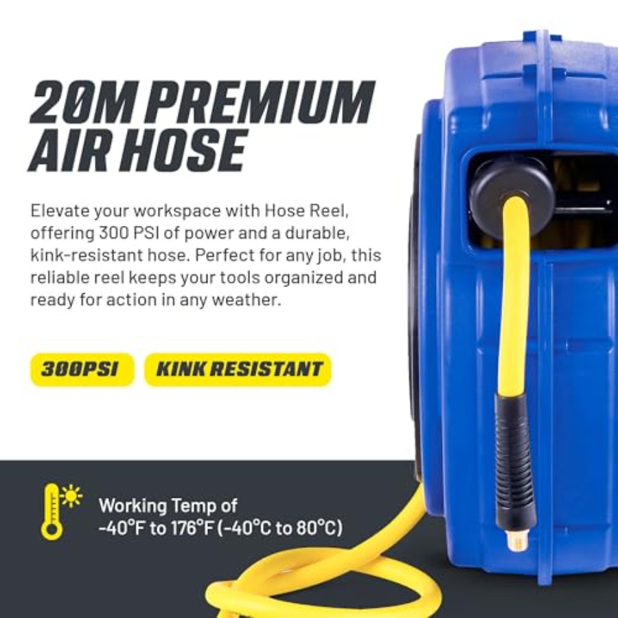 Retractable Air Hose Reel 3/8  – обзор и цена Reel Handle