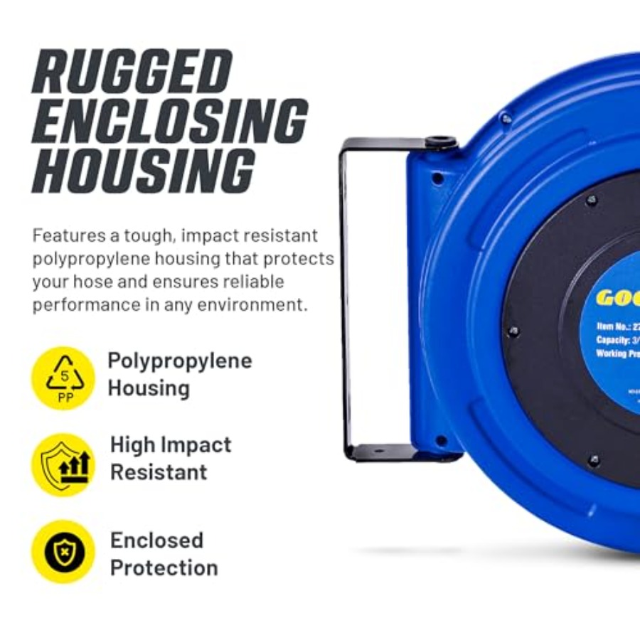 Retractable Air Hose Reel 3/8  – обзор и цена Reel Handle